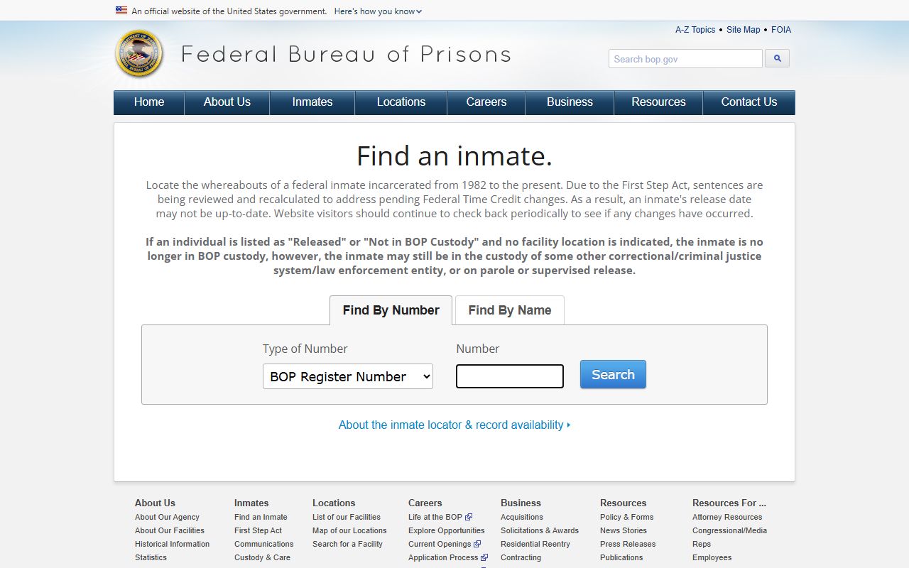 Federal BOP inmate locator separate from Madison County jail mugshots